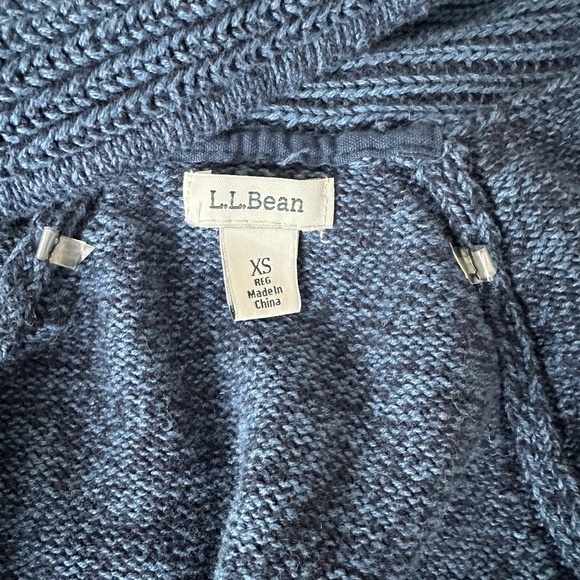 *L.L. BEAN* Blue Long Sleeve Knitted Open-Front Cotton Sweater Size XS - Picture 6 of 8